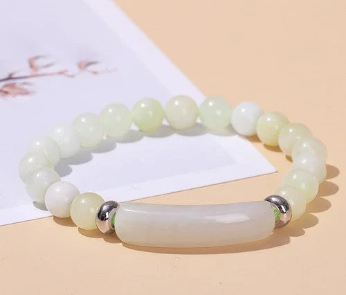 3a Natural New Mountain Jade Bridge Bracelet