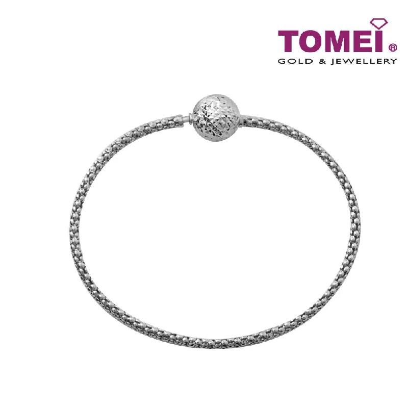 women's geometric bracelets-TOMEI Chomel Bracelet, White Gold 585