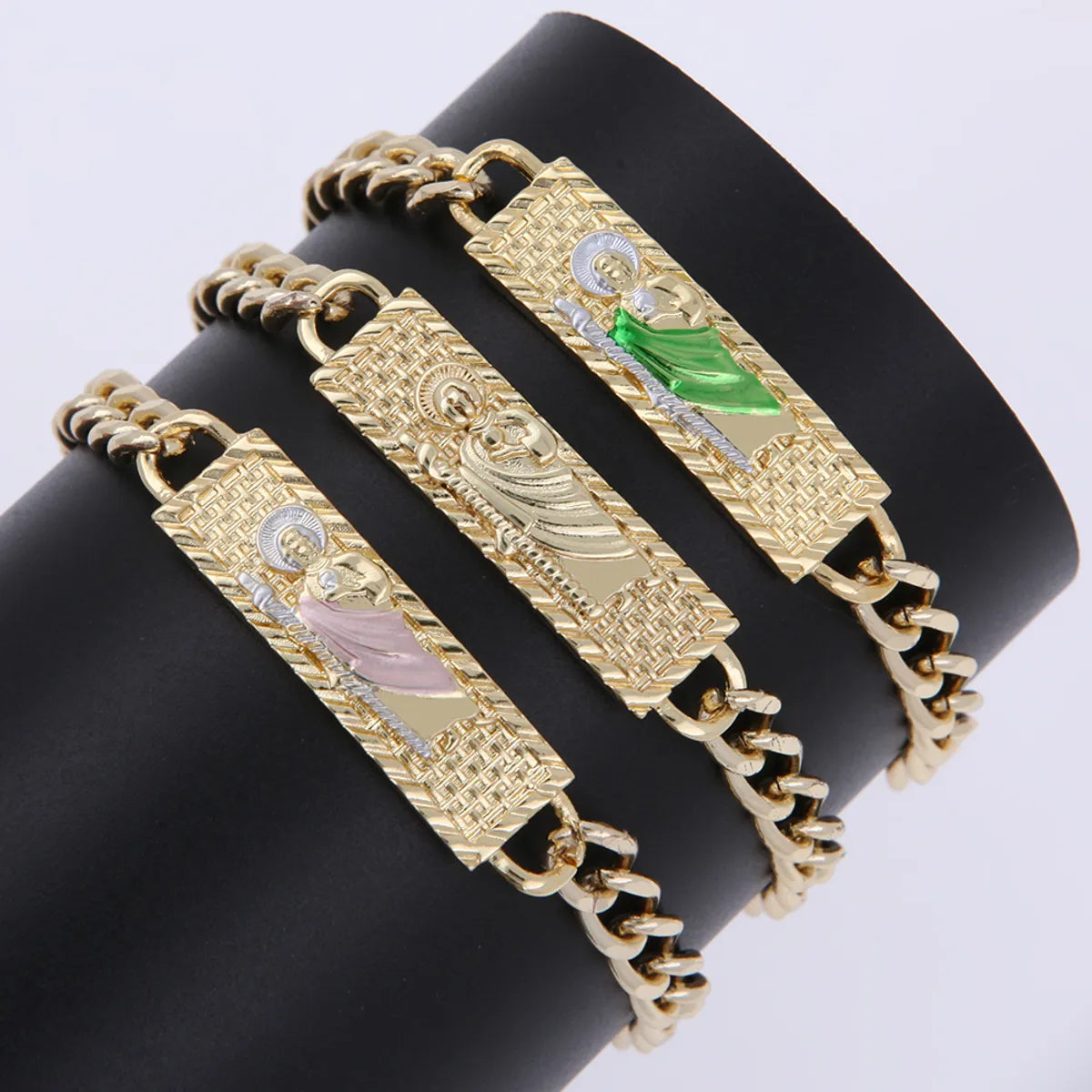 women's astrology bracelets-Copper 18K Gold Plated Vintage Style Simple Style Plating Carving Human Bracelets