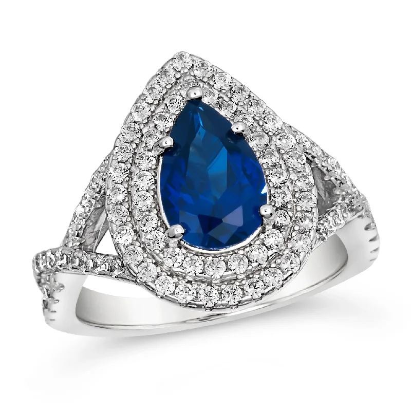 women's inspirational rings-Park Ave Blue Sapphire Ring