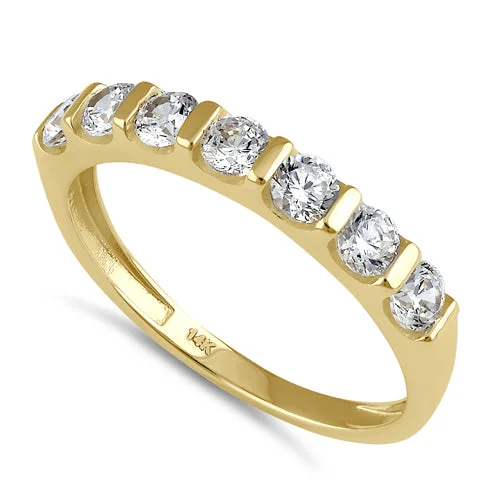 women's antique engagement rings-Solid 14K Gold Simple CZ Engagement Ring