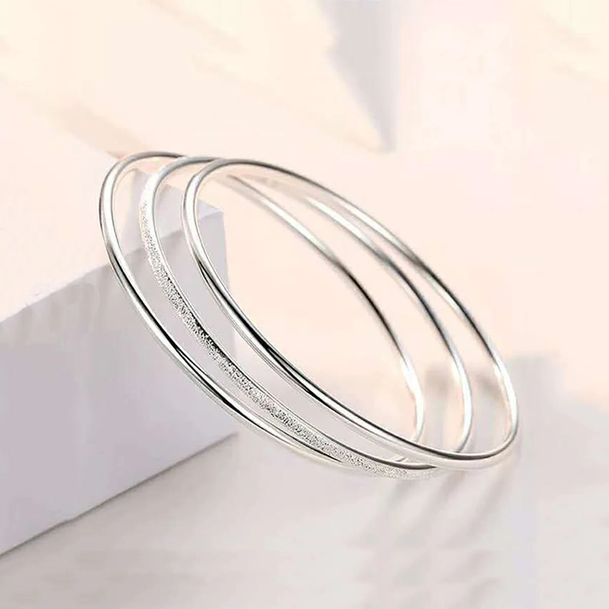 women's rose gold bracelets-Wholesale Simple Style Solid Color Stainless Steel Bangle