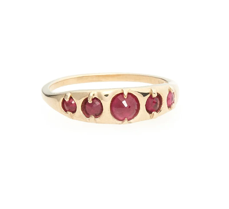 women's high-end rings-Five Stone Ring