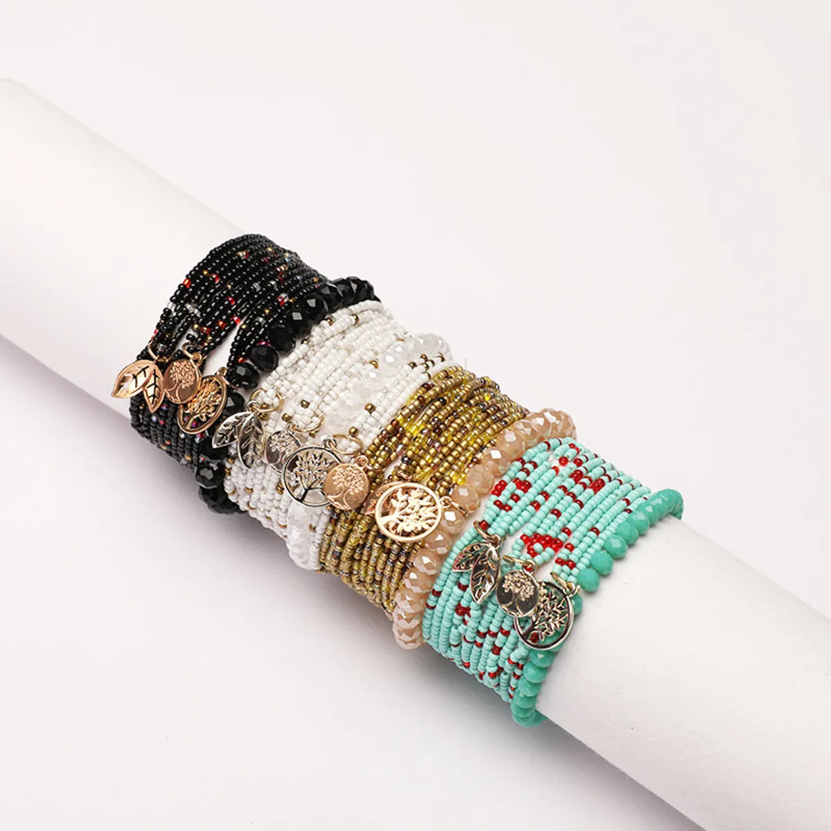 women's delicate bangles-Ethnic Style Leaf Tree Alloy Seed Bead Wholesale Bracelets