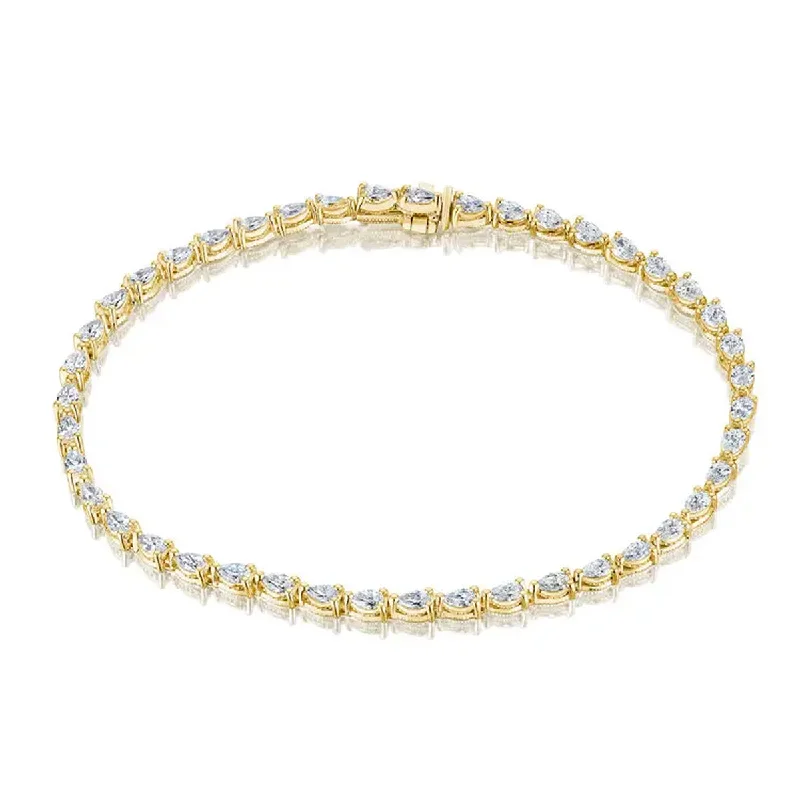 women's high-end bangles-Tacori Pear Diamond Tennis Bracelet