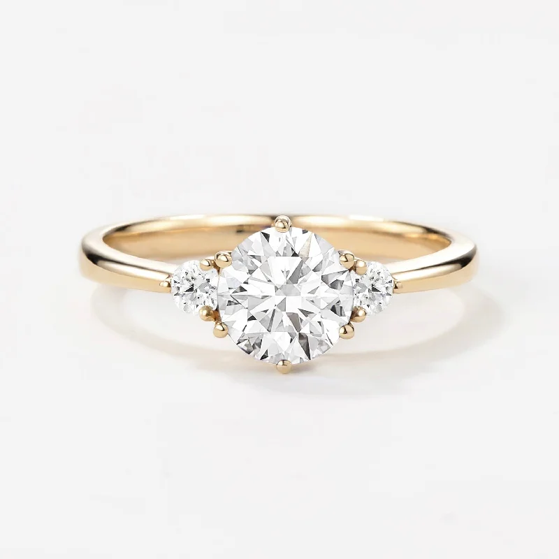 women's star engagement rings-1.0ct Three Stone 4-Prong Lab Grown Diamond Ring