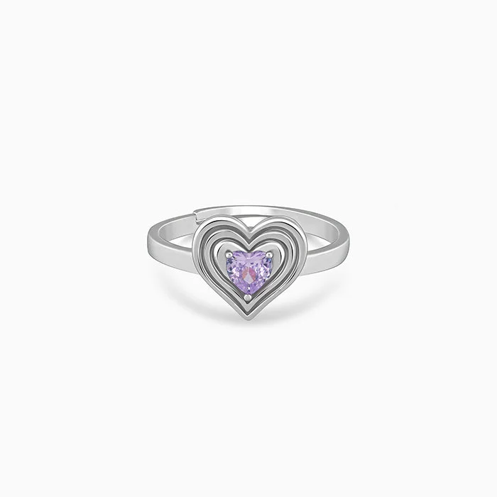 women's matching rings-Silver Echo of Love Ring