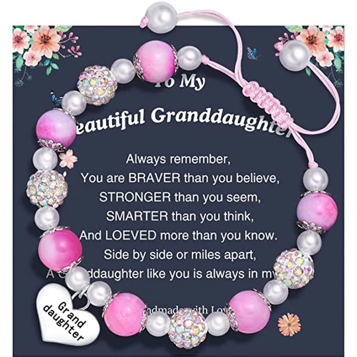 Engraved Pink Granddaughter Card