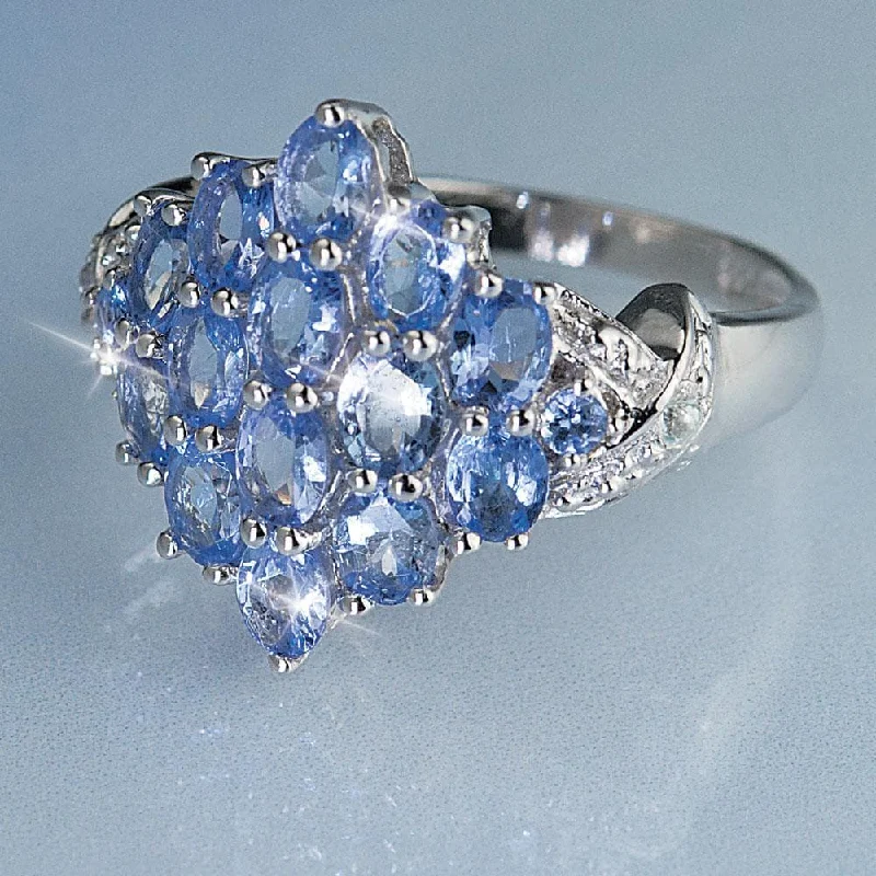 women's chain rings-Tanzanite Cocktail Ring