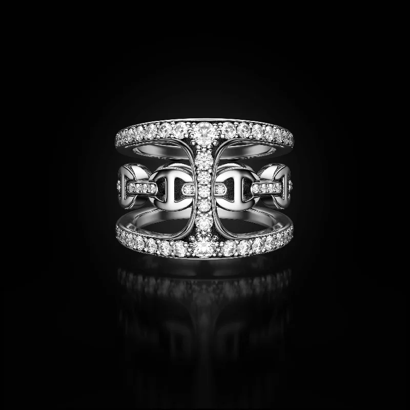 women's two-tone rings-PHANTOM CLIQUE WITH DIAMONDS