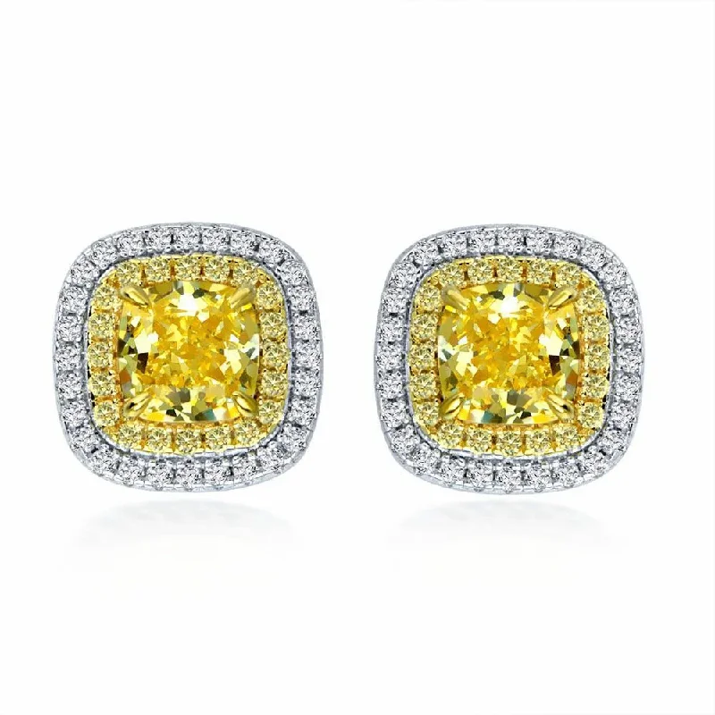 women's topaz rings-Lucia Brilliante Earrings Canary Yellow