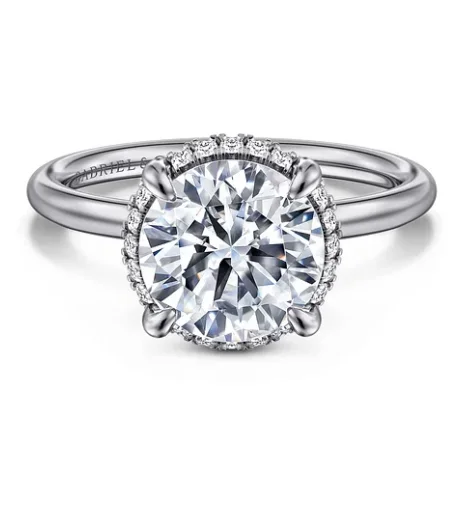 women's vintage-inspired engagement rings-14K White Gold 0.10cttw SI2 G-H Diamond Semi-Mount Engagement Ring by Gabriel