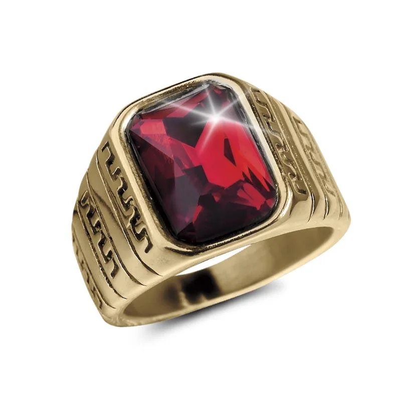 women's white gold rings-Cardinal Men's Ring