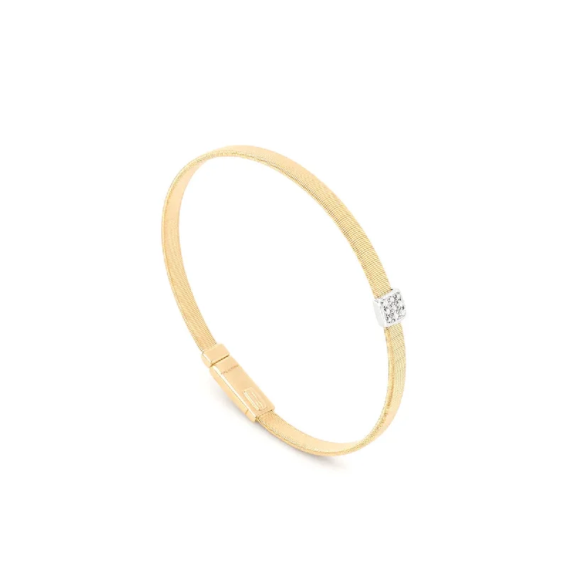 women's geometric bracelets-Marco Bicego Masai Stackable Bracelet With Diamonds