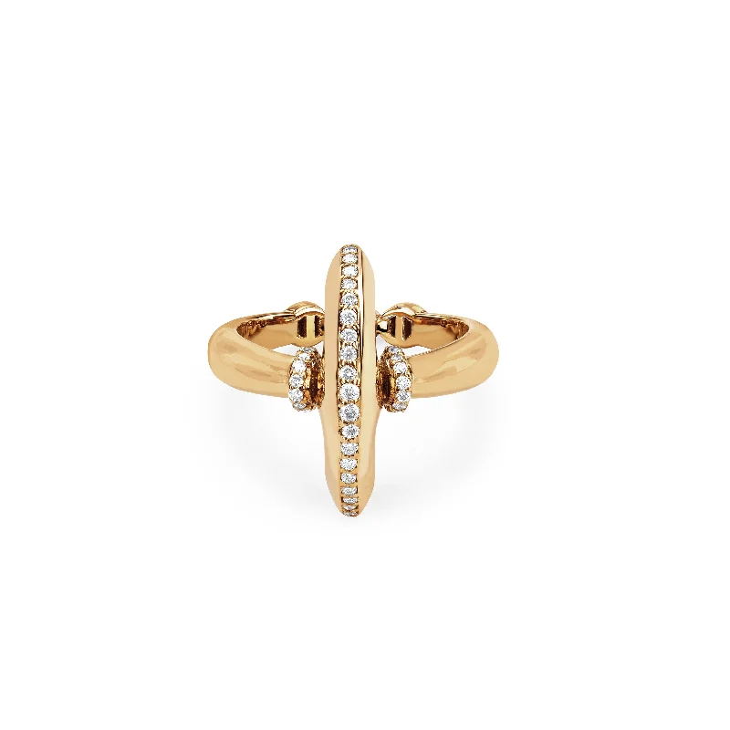 women's rose gold rings-MINI VIN WITH DIAMONDS