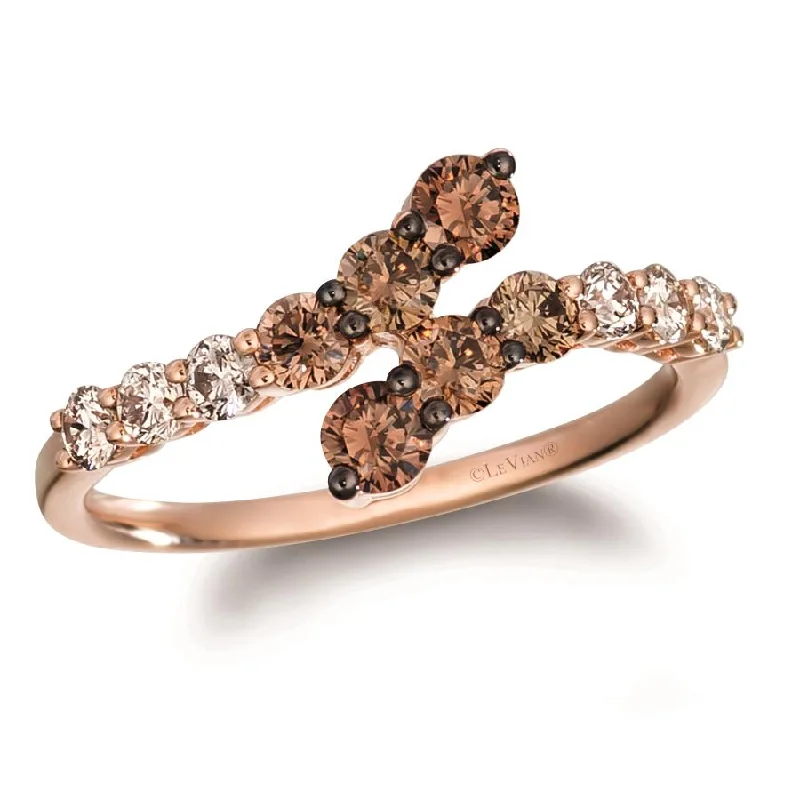 women's bold engagement rings-14K Strawberry Gold 0.94cttw Chocolate Ombre Diamond Ring by LeVian