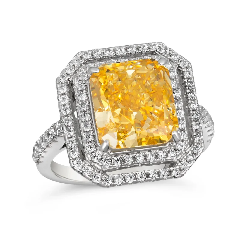 women's birth month rings-Bijou d'Amour 5 Carat Ring Canary Yellow