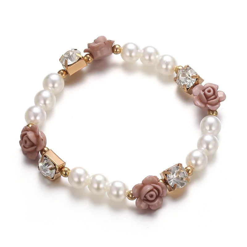 Jsz164 Pearl Rose Bracelet