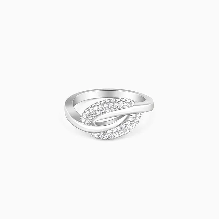 women's delicate rings-Silver Oval Touch Ring