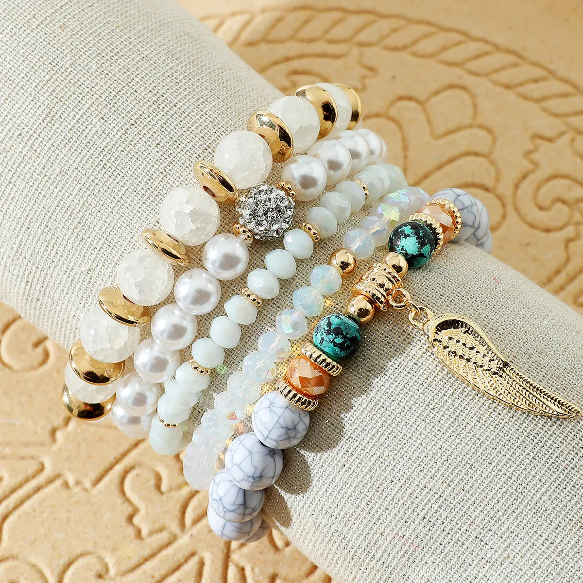 women's mermaid bracelets-Bohemian Wings Artificial Crystal Artificial Pearl Turquoise Beaded Charm Women'S Bracelets