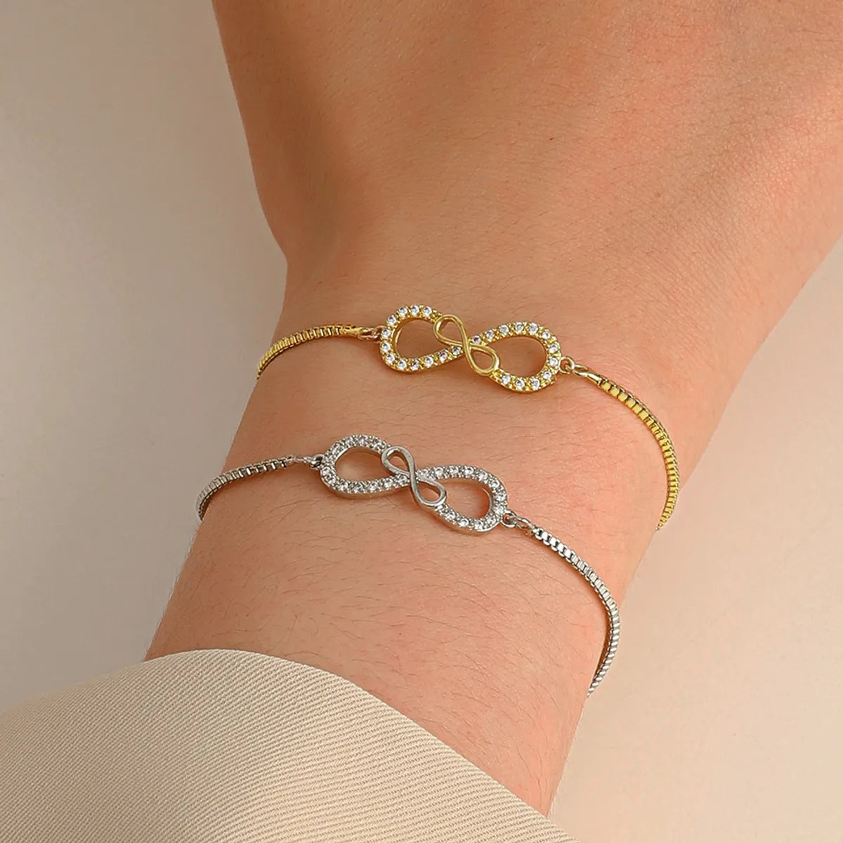 women's rose gold bracelets-Fashion Number Alloy Rhinestone Bracelets