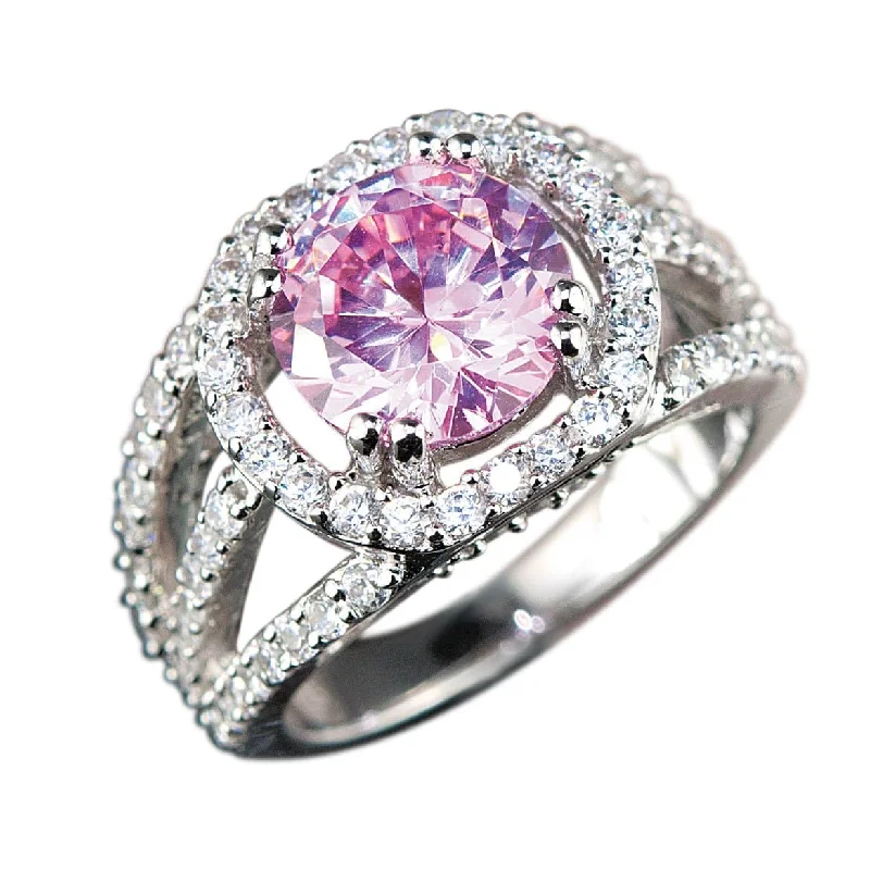 women's celestial rings-Blush Halo Ring