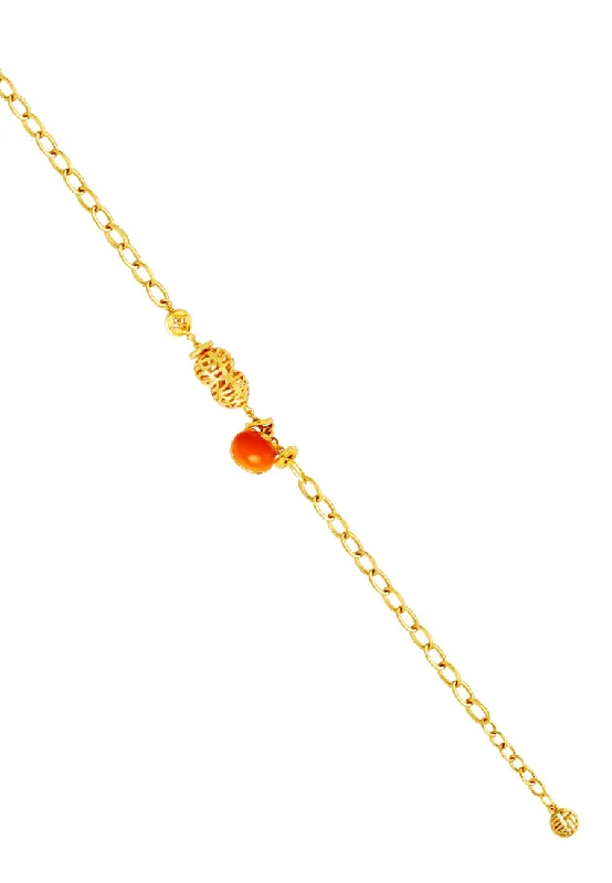 women's gold bracelets-TOMEI Peanut & Persimmon Bracelet, Yellow Gold 916