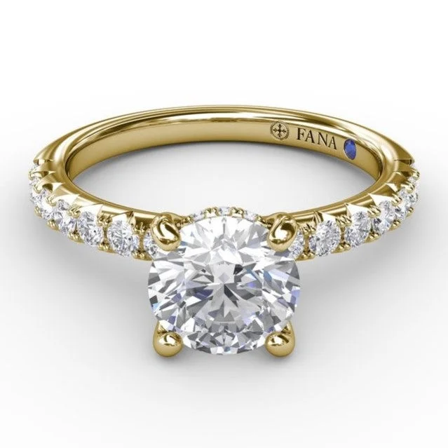 women's promise rings-Quintessential Diamond Engagement Semi-Mount Ring