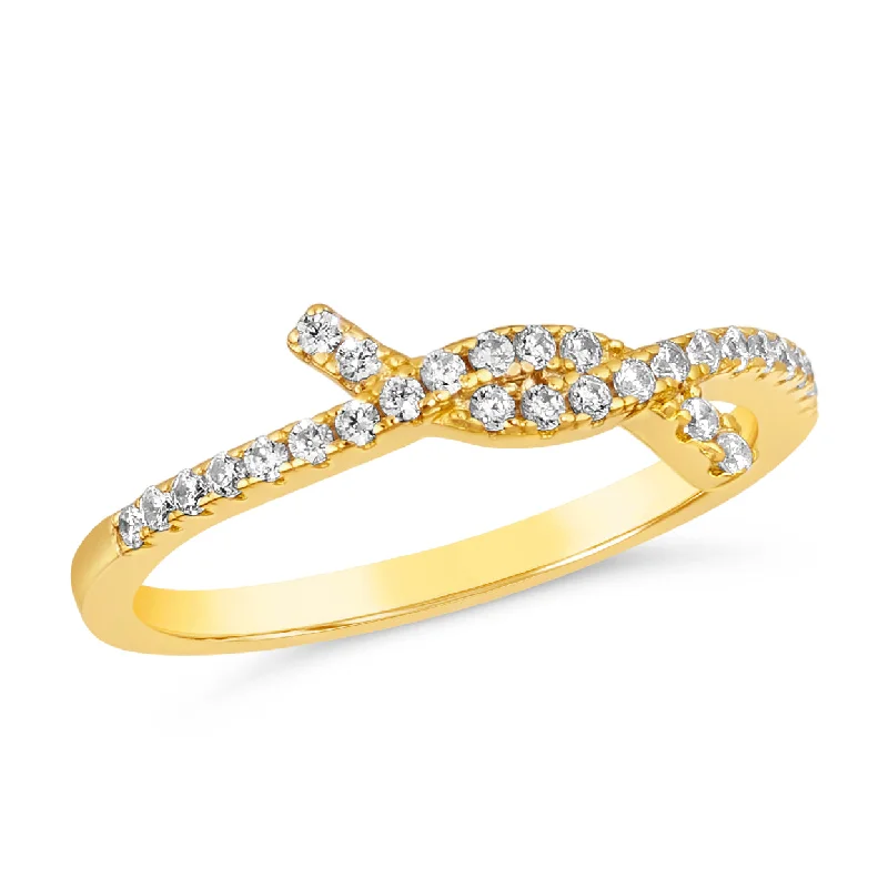 women's thin band rings-Olivia 59 Love Knot Ring in Gold