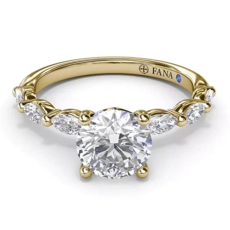 women's split band engagement rings-Enchanted Diamond Semi-Mount Engagement Ring