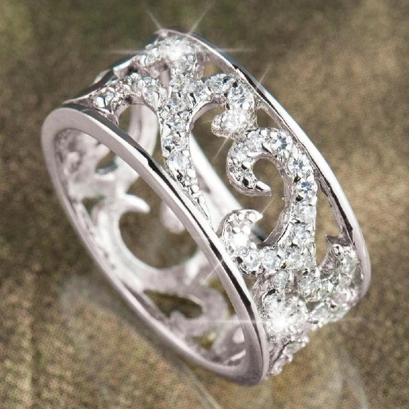 women's protection rings-Scroll Ring