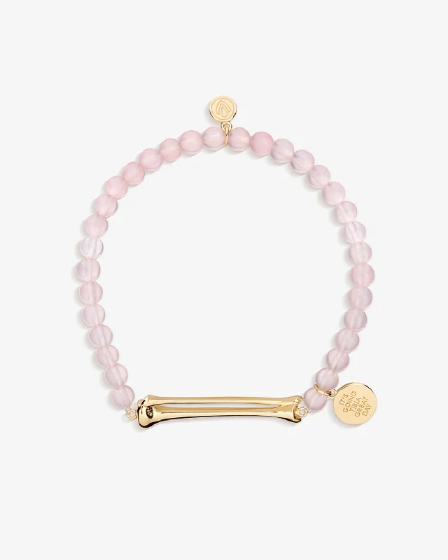 women's sustainable bangles-It's Going Tibia Great Day Bracelet in Rose Quartz