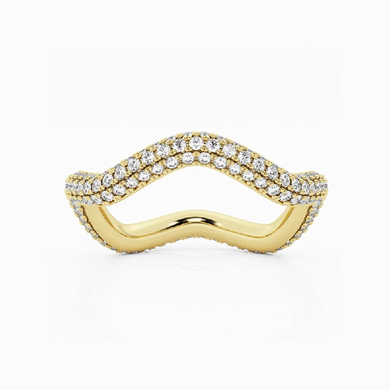 women's bohemian rings-Bombë wavy ring