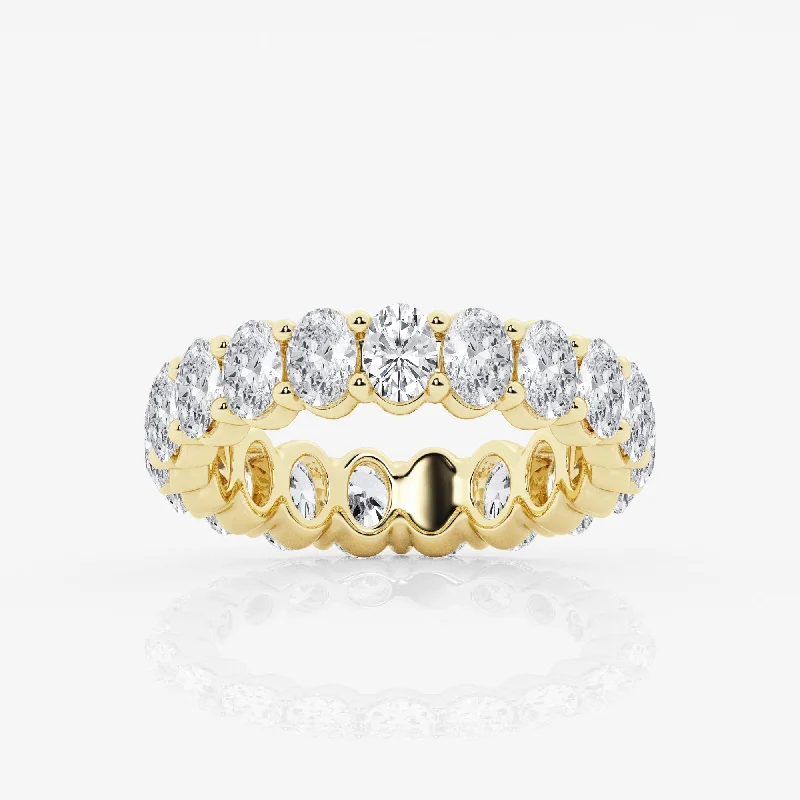 women's fashion rings-Empowering Oval Eternity Bold Band