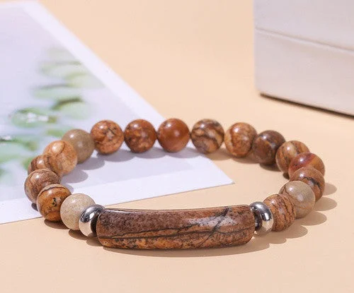 Natural Painting Stone Bridge Bracelet