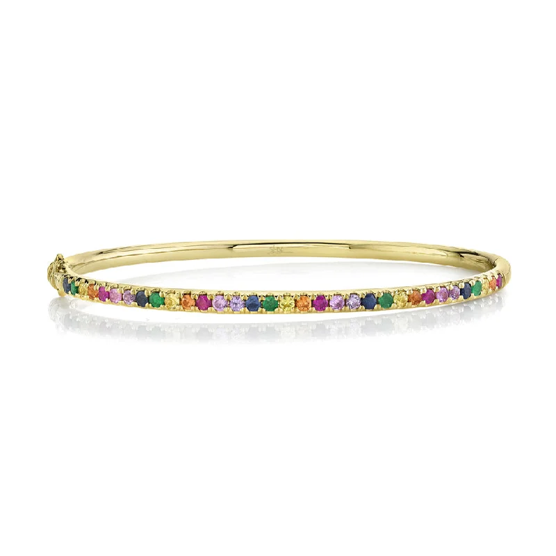 women's affordable bangles-Shy Creation Multi-Color Stone Bangle SC22006293ZS