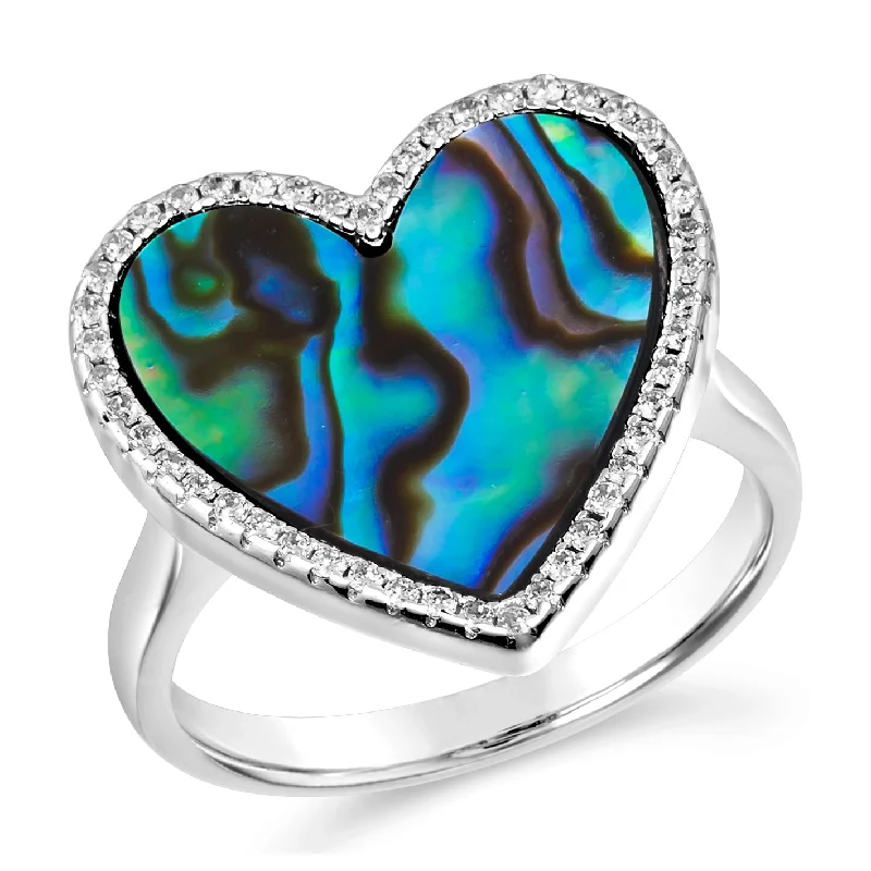 women's heart-shaped rings-House of Cards 05 Black Mother of Pearl Ring