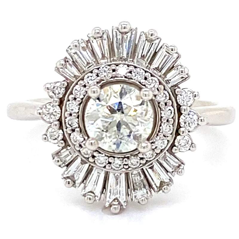 women's double-band engagement rings-Vintage Style Diamond Semi-Mount Engagement Ring