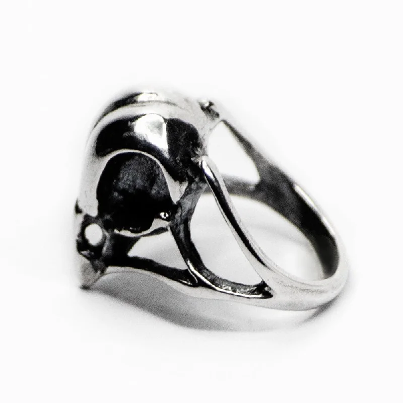 women's floral rings-Bird skull ring