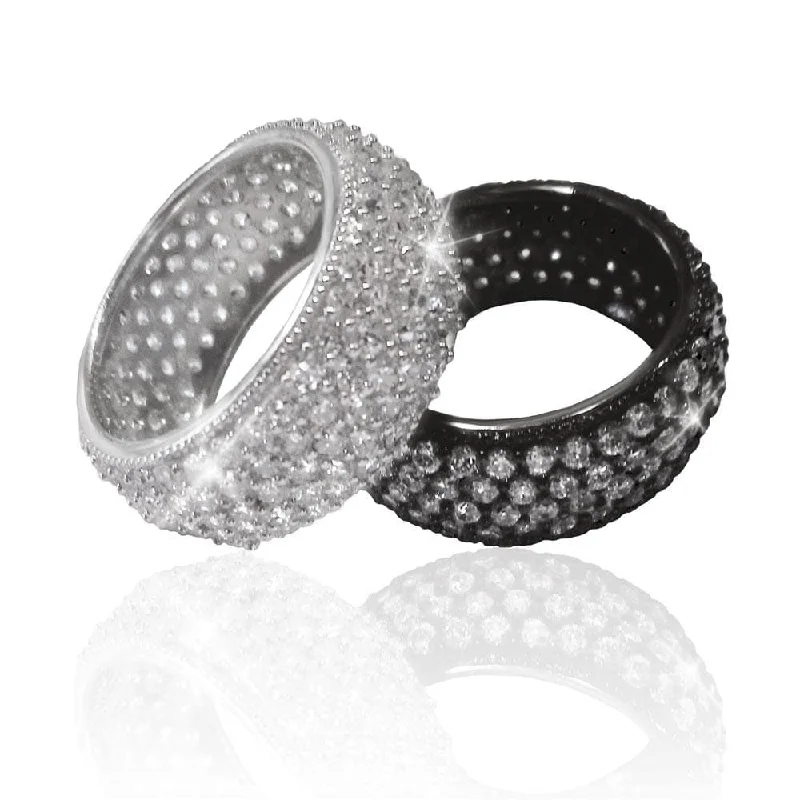 women's halo rings-Dash White Rhodium Ring