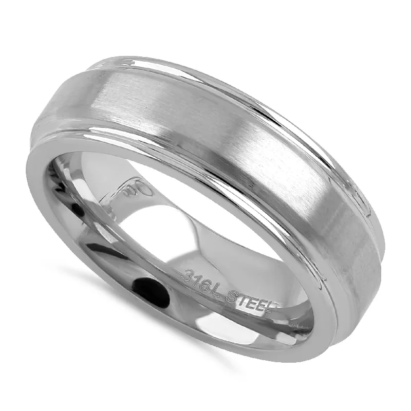 women's modern engagement rings-Stainless Steel Wedding Band Ring