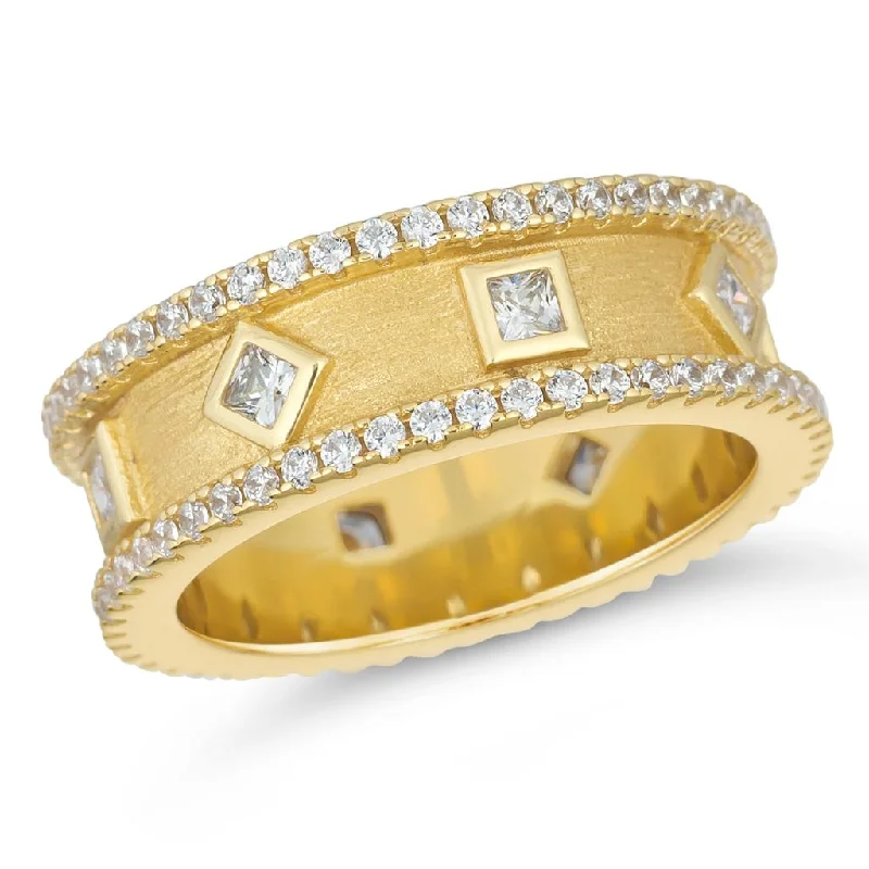 women's lab-grown diamond rings-Byzantine Diamond Crystalline Band