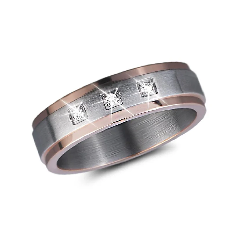 women's two-tone rings-Trio Ring