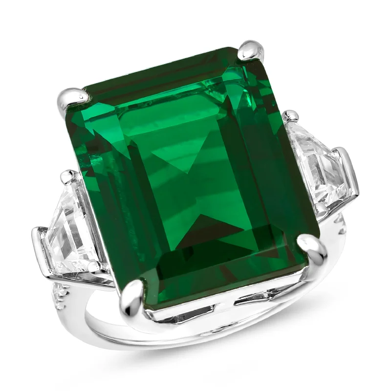 women's topaz rings-Kingsley 25 Carat Emerald Ring