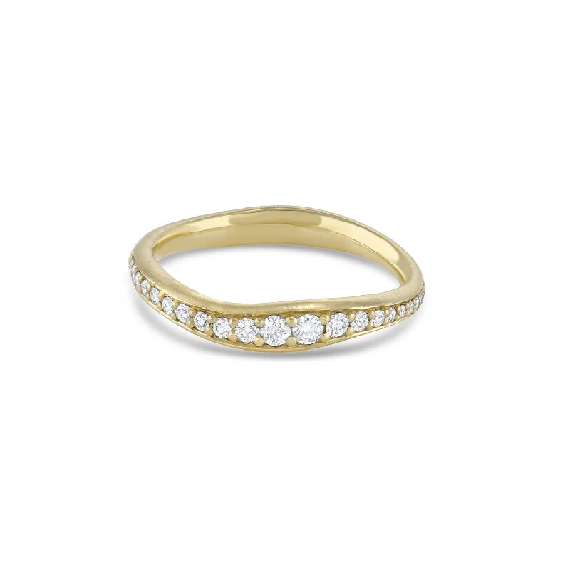 women's lab-grown diamond rings-Touch Diamond Stack Ring, Pavé