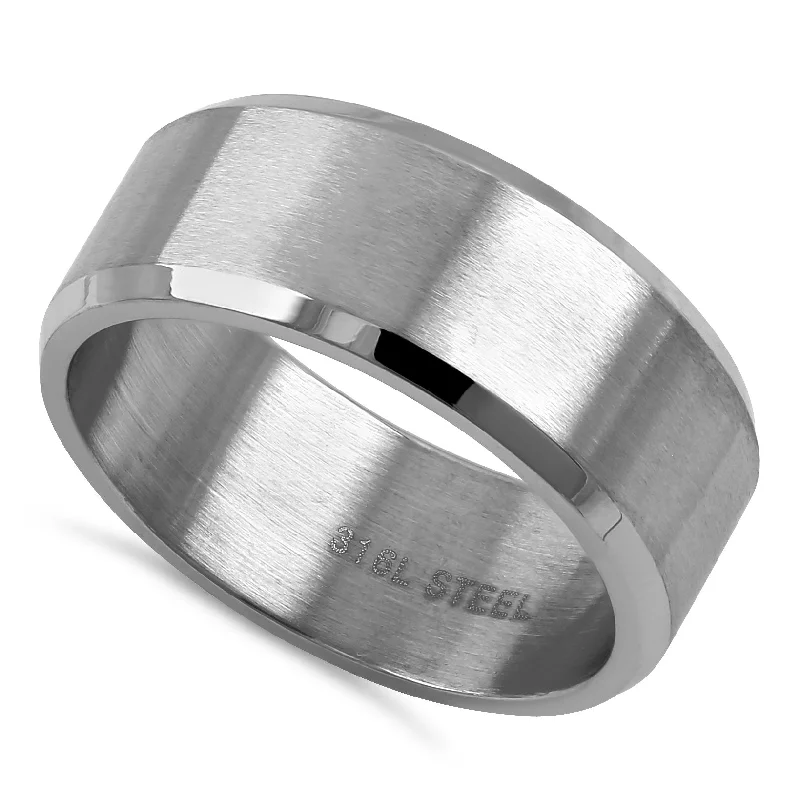 women's minimalist engagement rings-Stainless Steel Wedding Band Ring