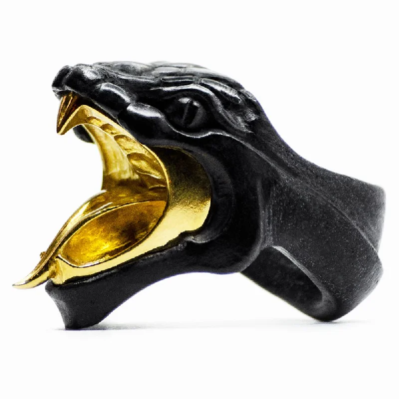 women's celestial rings-Black Snake ring - final sale