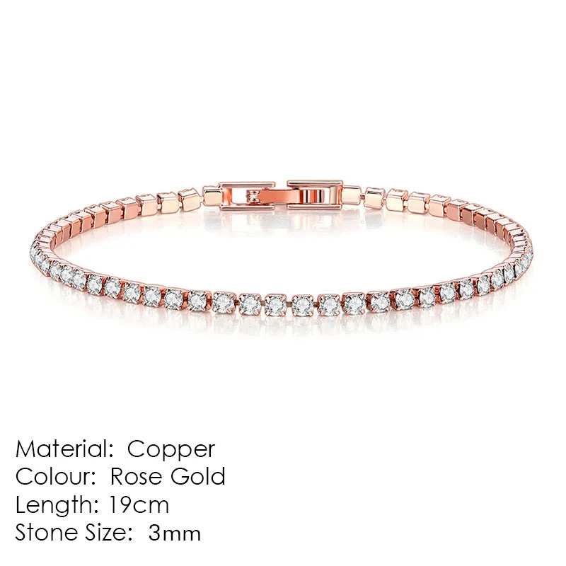 3mm Rose Gold 19cm