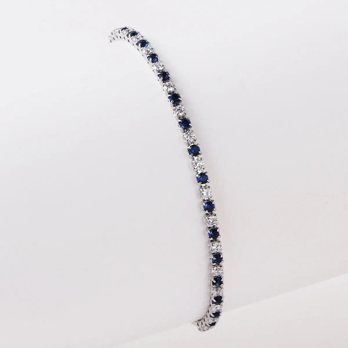 Silver White Zirconium Sapphire Blue