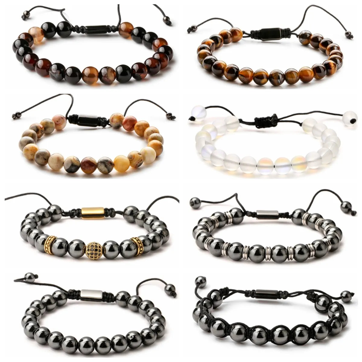 women's bold bangles-Retro Geometric Natural Stone Wholesale Bracelets